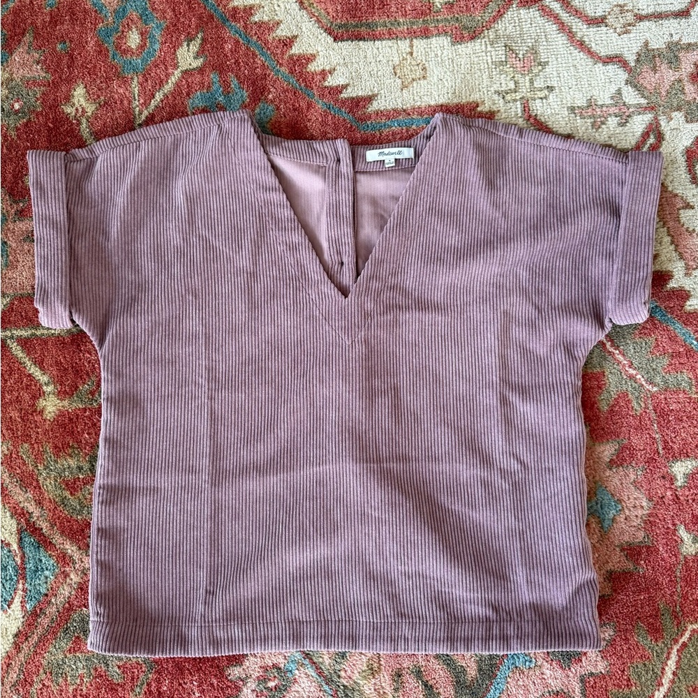 Mauve V-Neck Corduroy Top by Madewell